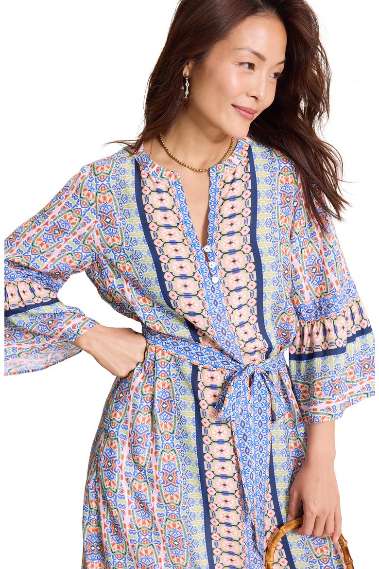 Mosaic Cove Mixed Print Dress, Alternate, color, PEACH BLOSSOM