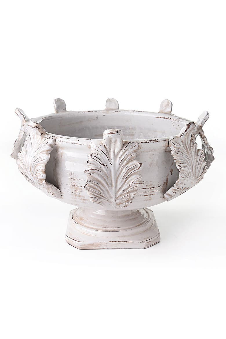 Acanthus Grande Footed Urn, Main, color, Off-White