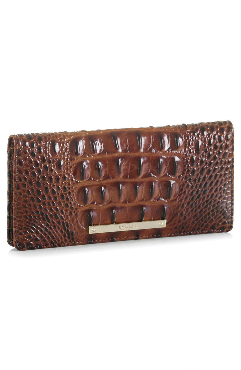 Brahmin 
Ady
 Croc Embossed Continental Wallet, Alternate, color, Pecan