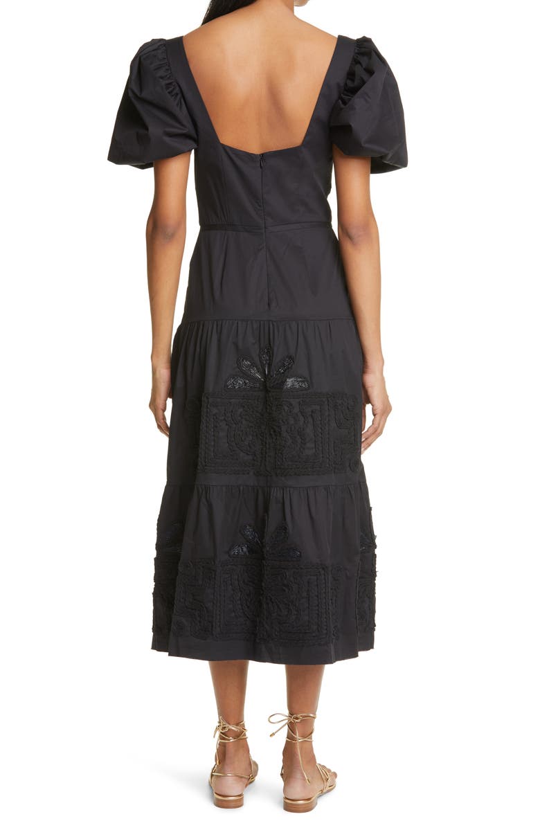 Johanna Ortiz Unchanging Legacy Embroidered Puff Sleeve Dress, Alternate, color, 