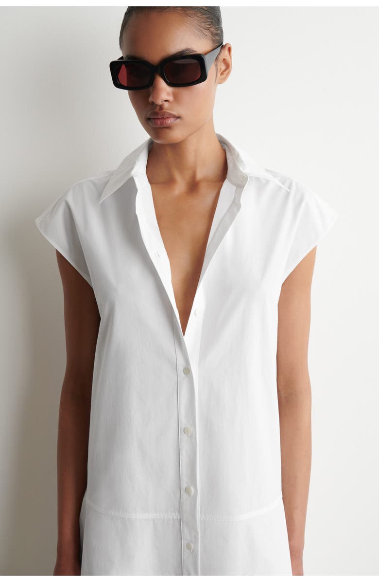 COS Sleeveless Cotton-poplin Shirt Dress, Alternate, color, White
