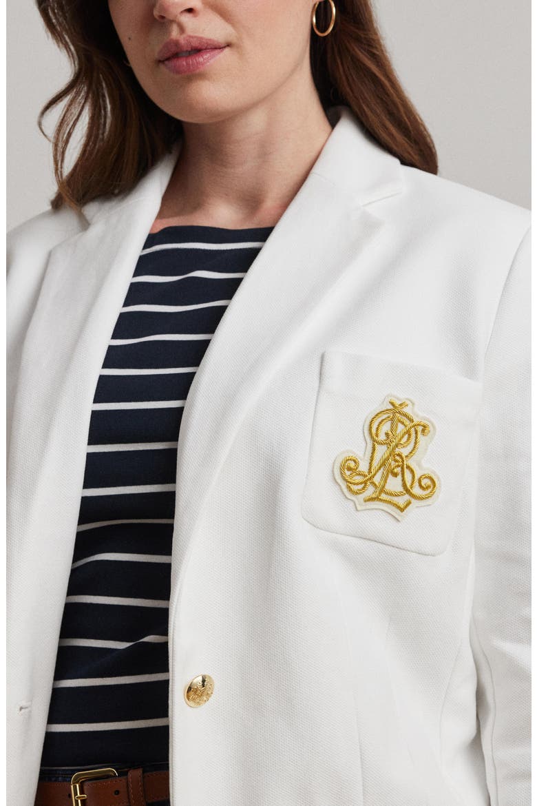 Bullion Logo Patch Blazer, Alternate, color, WHITE