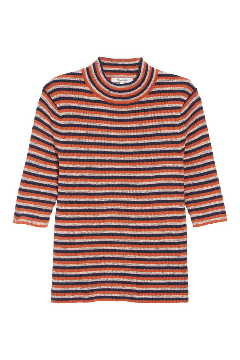 Dalston Stripe Mock Neck Sweater, Alternate, color, MAPLE GLOW