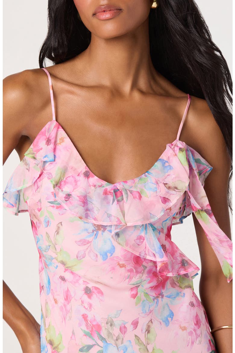 Amiya Ruffle Maxi Dress, Alternate, color, PINK MULTI FLORAL