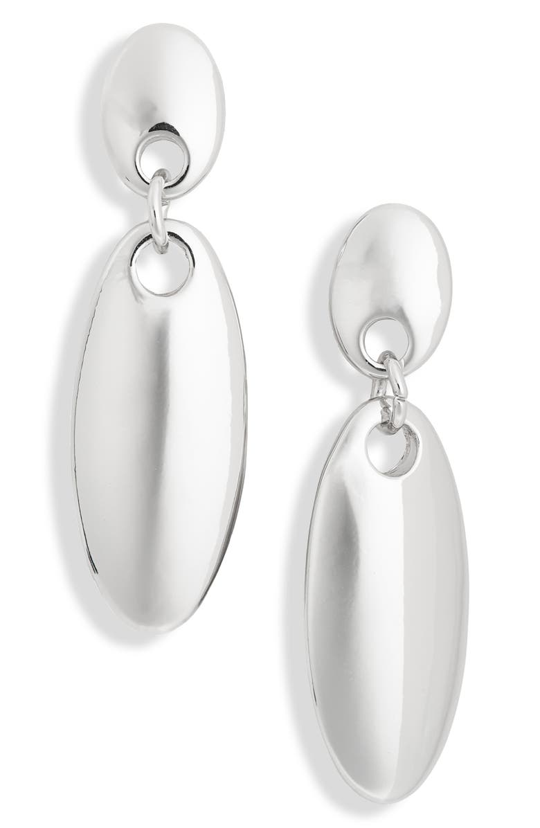 NORDSTROM RACK Oval Drop Earrings, Main, color, Silver