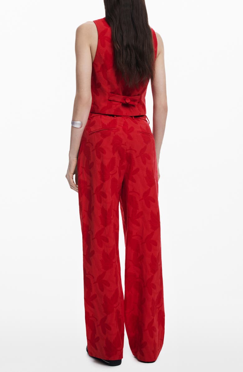 Desigual Button Front Vest, Alternate, color, Orange Red