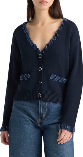 NVLT Denim Trim Cardigan Sweater | Nordstromrack