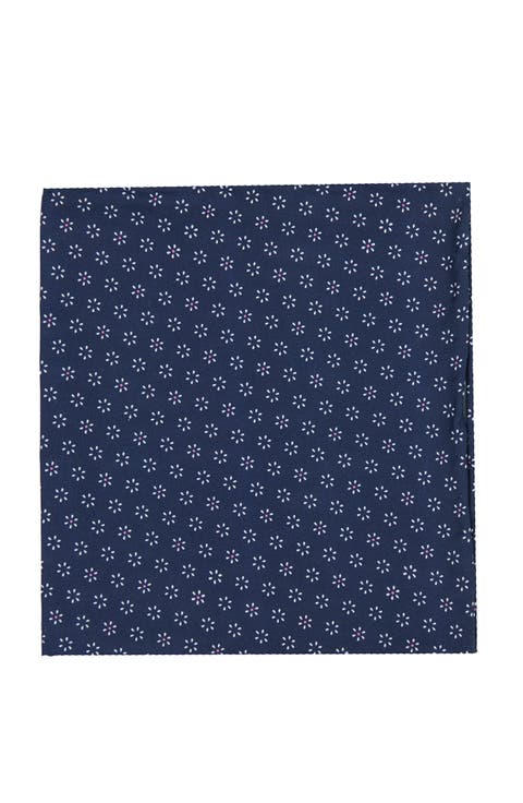 Men's Geo Flower Cotton Pocket Square