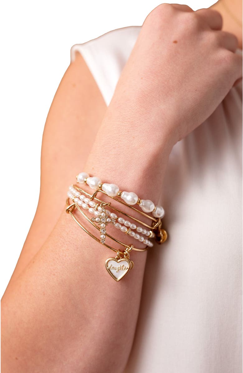 Alex and Ani Rice Pearl Wrap Bracelet, Alternate, color, Pearl