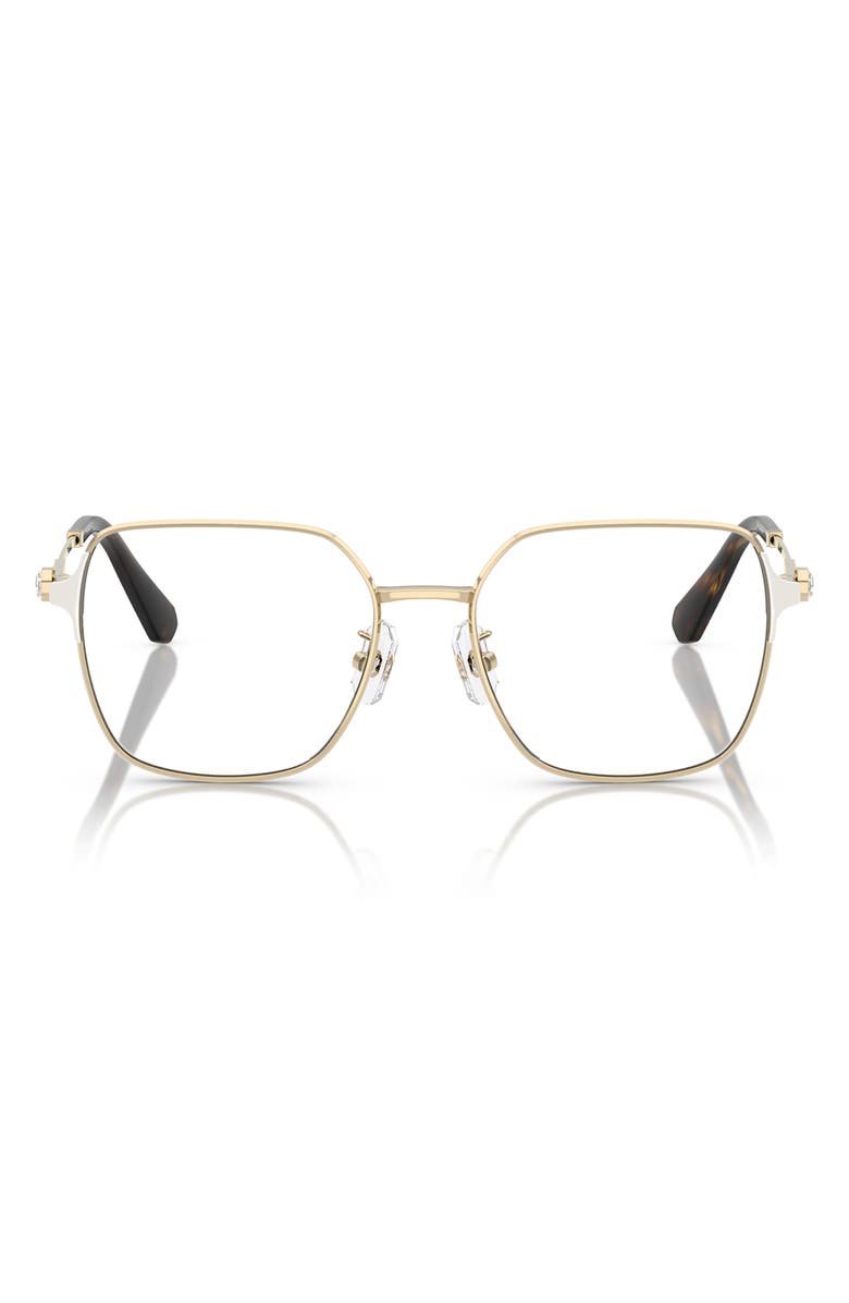 Swarovski 53mm Square Optical Glasses, Main, color, Pale Gold