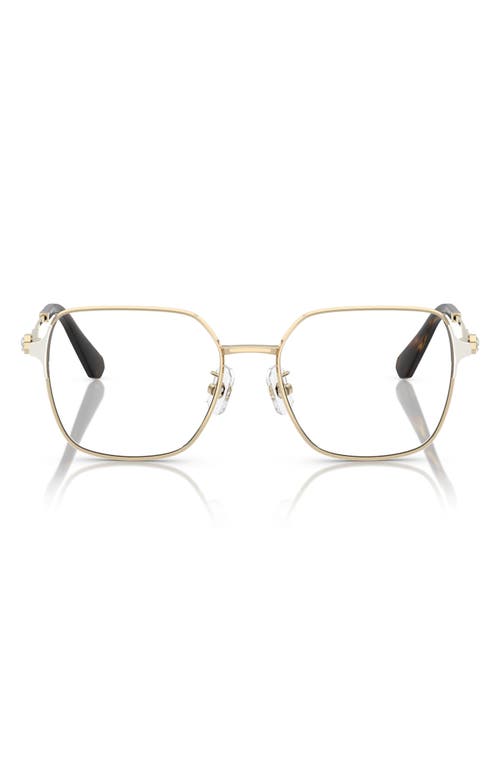 Swarovski 53mm Square Optical Glasses In Pale Gold
