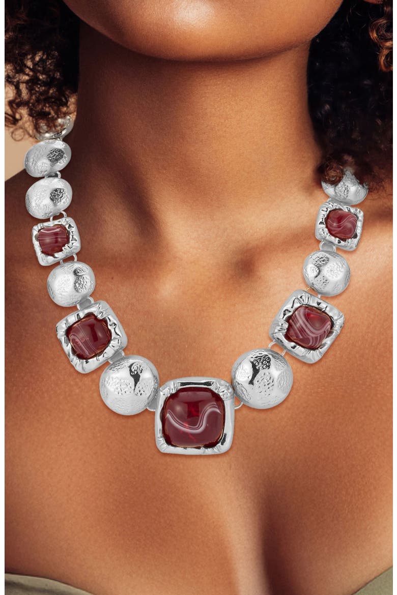 Statement Necklace, Alternate, color, SILVER