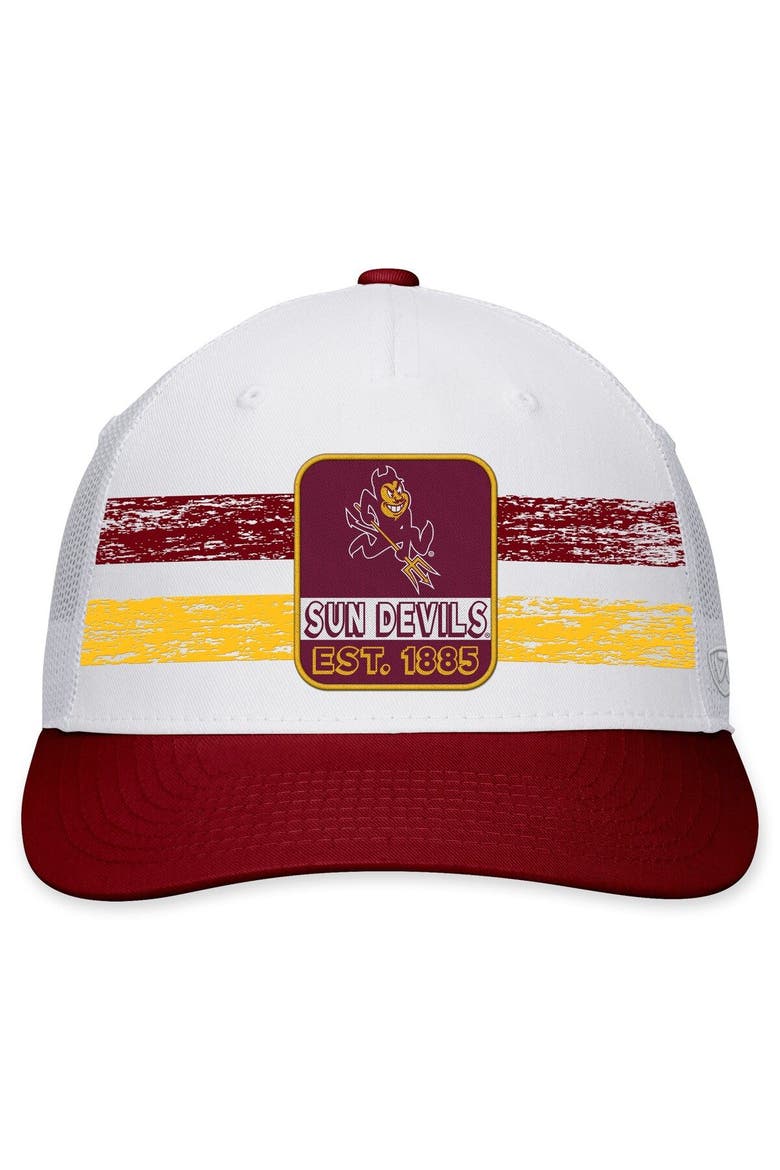 Men's Top of the World White/Maroon Arizona State Sun Devils Retro Fade Snapback Hat, Alternate, color, White