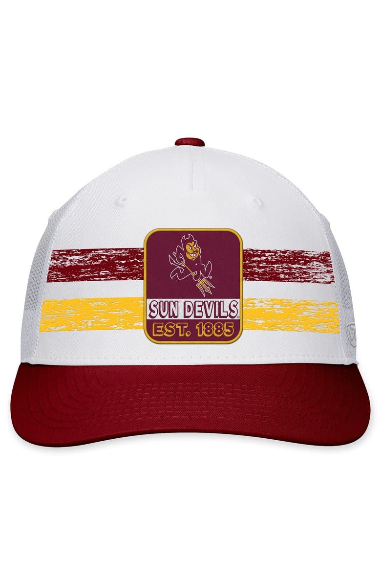 TOP OF THE WORLD Men's Top of the World White/Maroon Arizona State Sun Devils Retro Fade Snapback Hat, Alternate, color, White