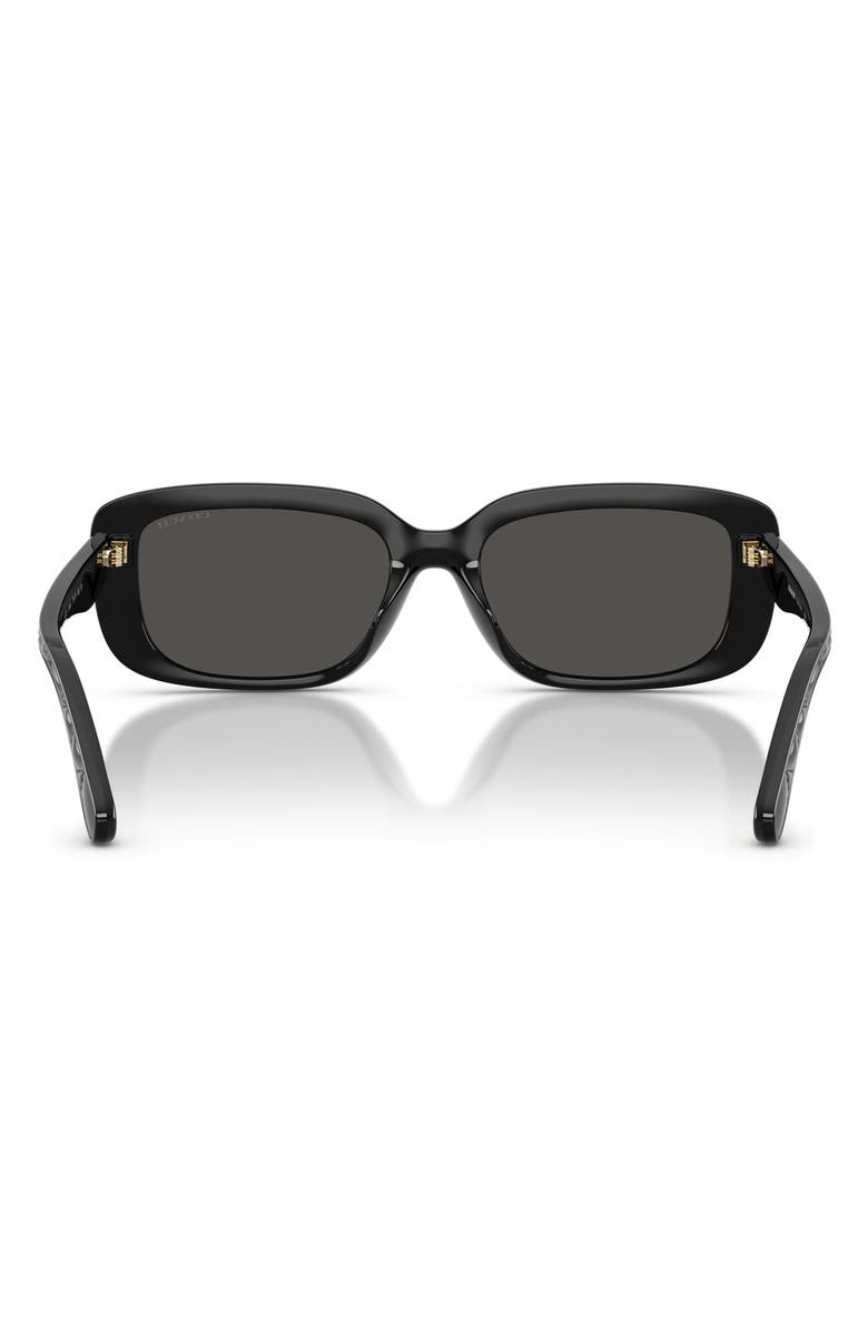 COACH 57mm Rectangular Sunglasses, Alternate, color, Black / Grey Solid