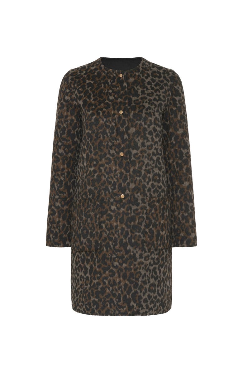 GERARD DAREL Matilda Collarless Reversible Coat, Alternate, color, Brown