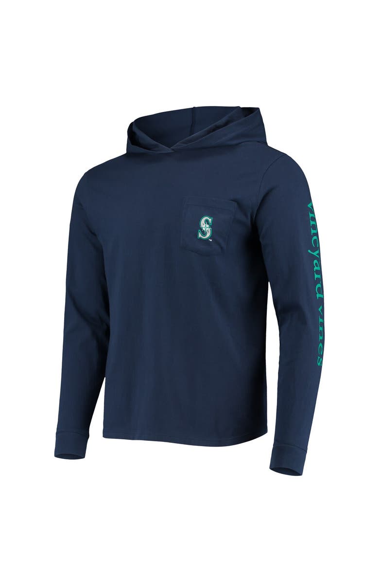vineyard vines Men's Vineyard Vines Navy Seattle Mariners Long Sleeve Hoodie T-Shirt, Alternate, color, Navy