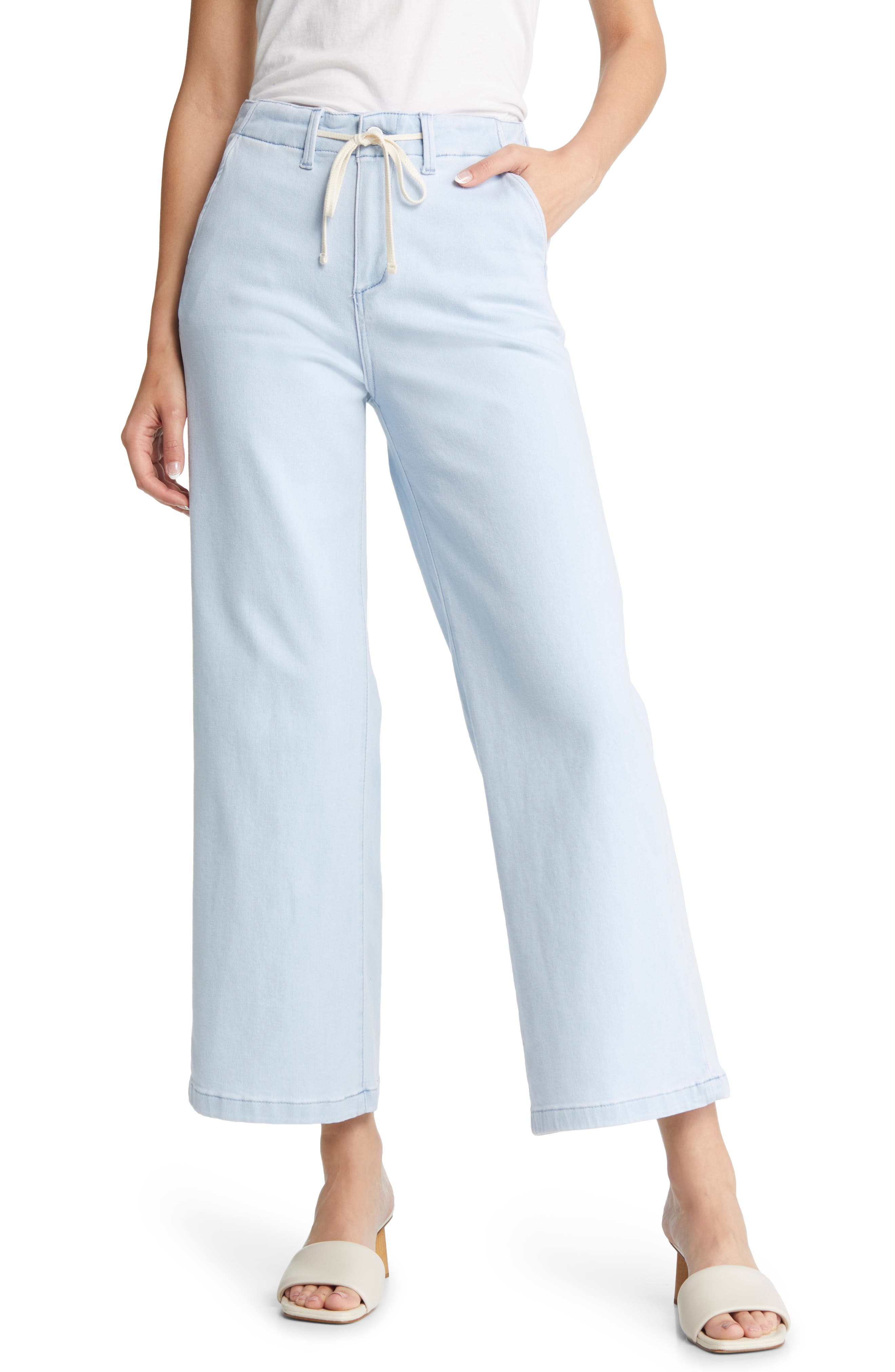 PAIGE Carly High Waist Ankle Wide Leg Jeans