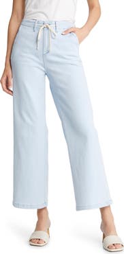 PAIGE Carly High Waist Ankle Wide Leg Jeans