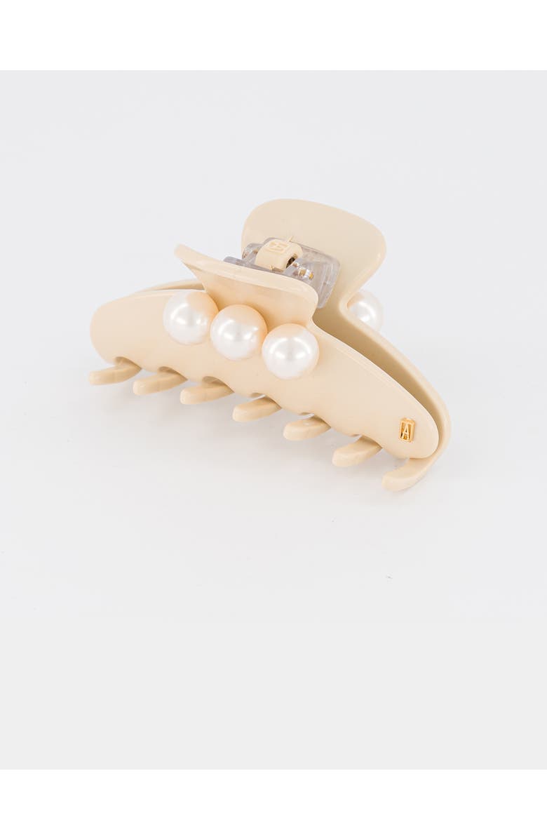 Alexandre de Paris Pearl Claw Clip, Alternate, color, Beige
