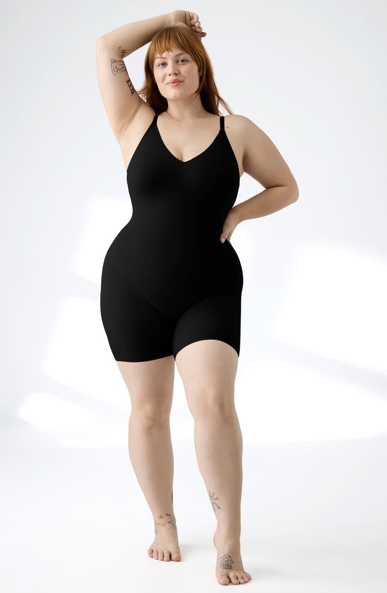 True & Co True Body Every Day Smoothing Romper, Alternate, color, Black