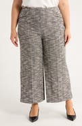 Lysse High Waist Ankle Palazzo Stretch Tweed Pants