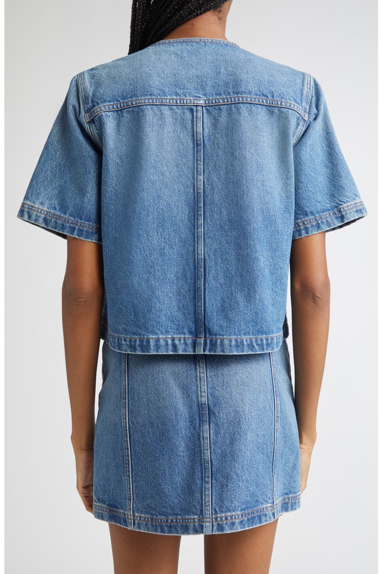 The Serge Double Breasted Denim Shirt, Alternate, color, DANUBE