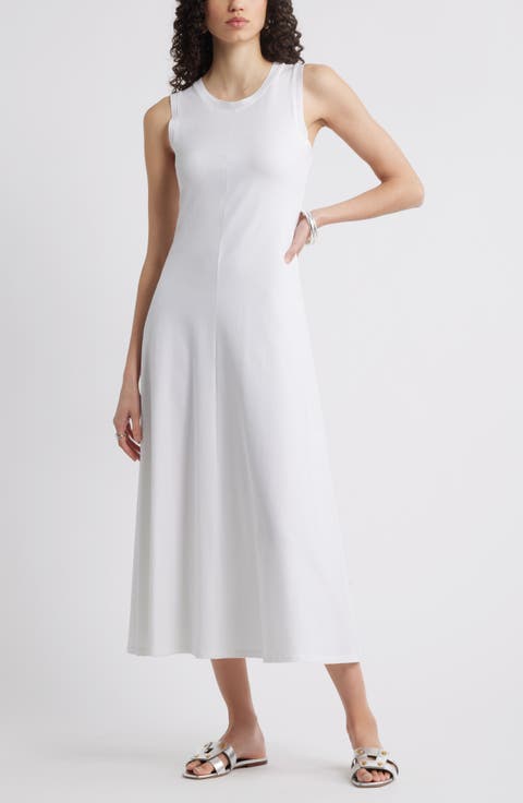 Sleeveless Cotton Blend Dress