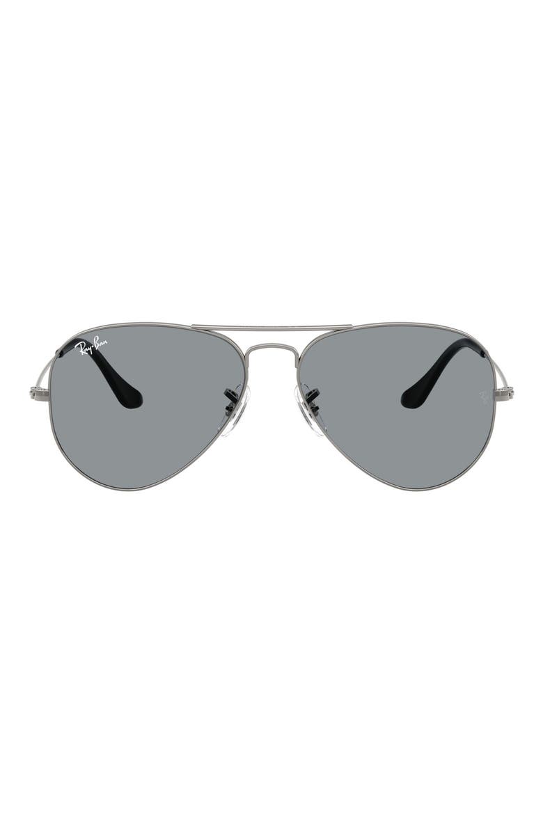 58mm Aviator Sunglasses, Main, color, GUNMETAL / GREY
