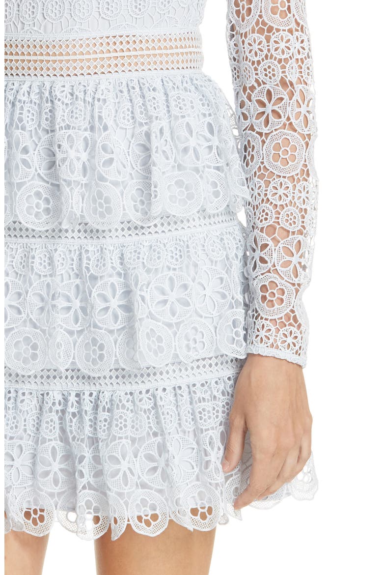Tiered Scalloped Lace Dress, Alternate, color, SLATE BLUE