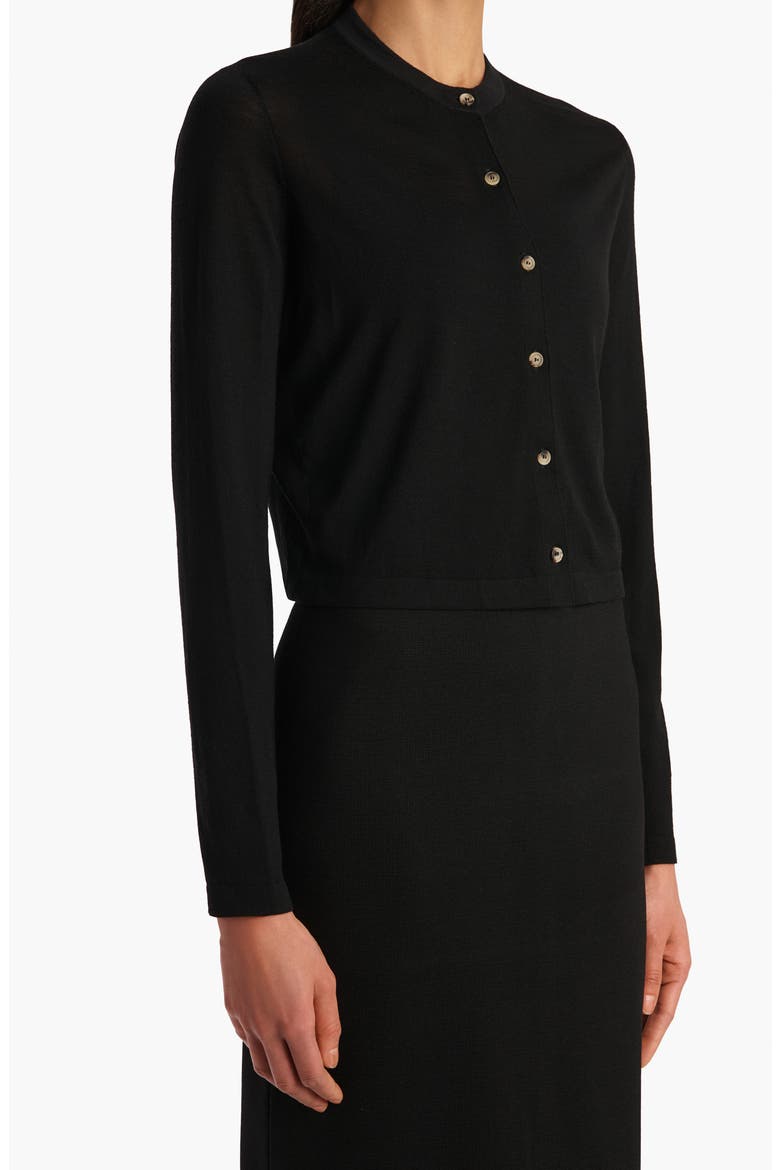 Brieta Merino Wool Blend Cardigan, Alternate, color, BLACK