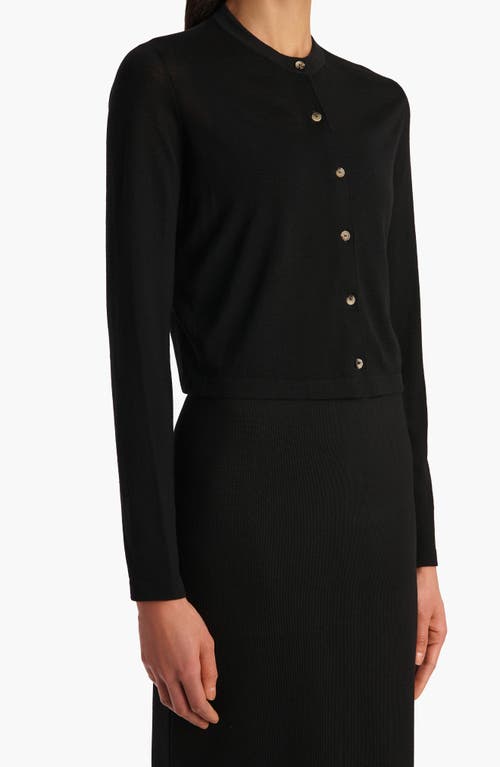 Khaite Brieta Merino Wool Blend Cardigan In Black