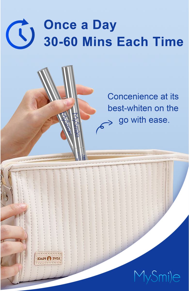MySmile Teeth Whitening Pen Kit 14 Treatments - Non-Sensitive Teeth Whitening Gel Pen, Alternate, color, Silver