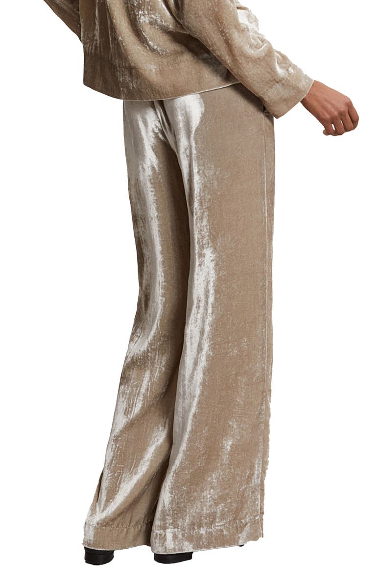 ottod'Ame Velvet Palazzo Trousers, Alternate, color, Stone