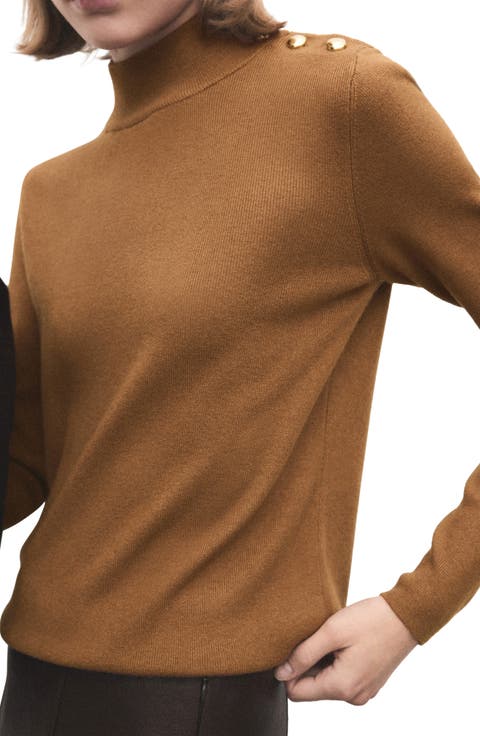 Perkins Stripe Mock Neck Sweater (Plus)