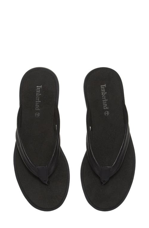Timberland Calista Bay Flip Flop In Black Full Grain