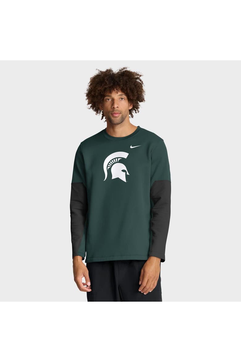 Men's Nike Green Michigan State Spartans 2025 Sideline Coach Performance Long Sleeve T-Shirt, Main, color, Green