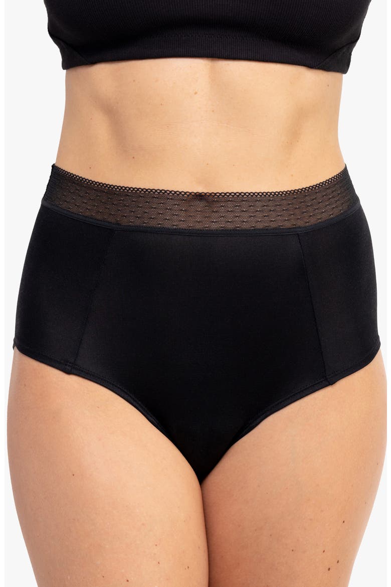 High Waist Silk Briefs, Alternate, color, TAP SHOE BLACK