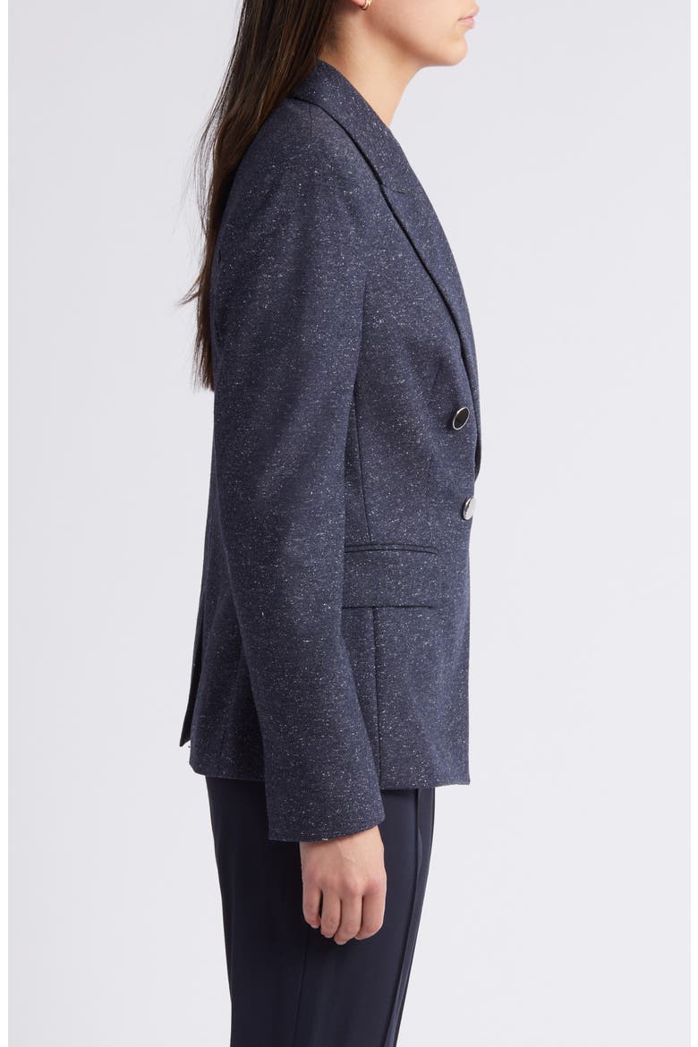 Jia Double Breasted Wool Blend Blazer, Alternate, color, SKY CAPTAIN MINI SLUB