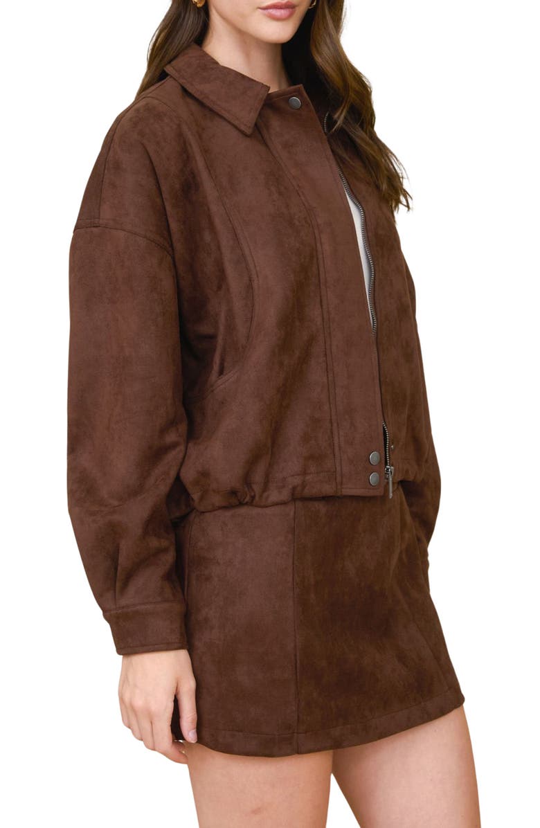 Blu Pepper Faux Suede Jacket, Alternate, color,