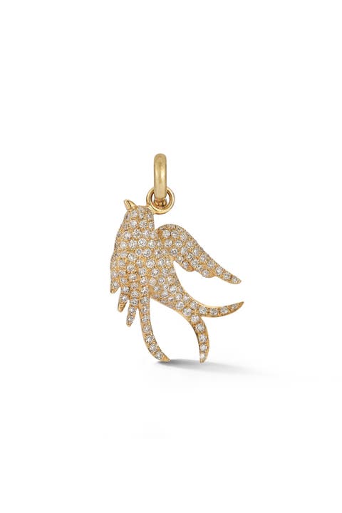 Birdie Charm with White Diamonds