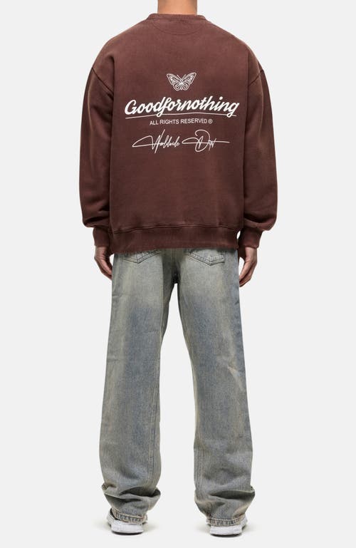 Good For Nothing Washed Rust Cult Sweathsirt In Brown