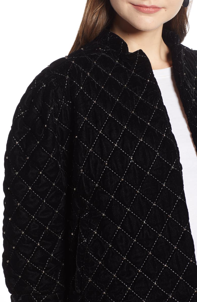 Something Navy Quilted Velvet Jacket, Alternate, color, 