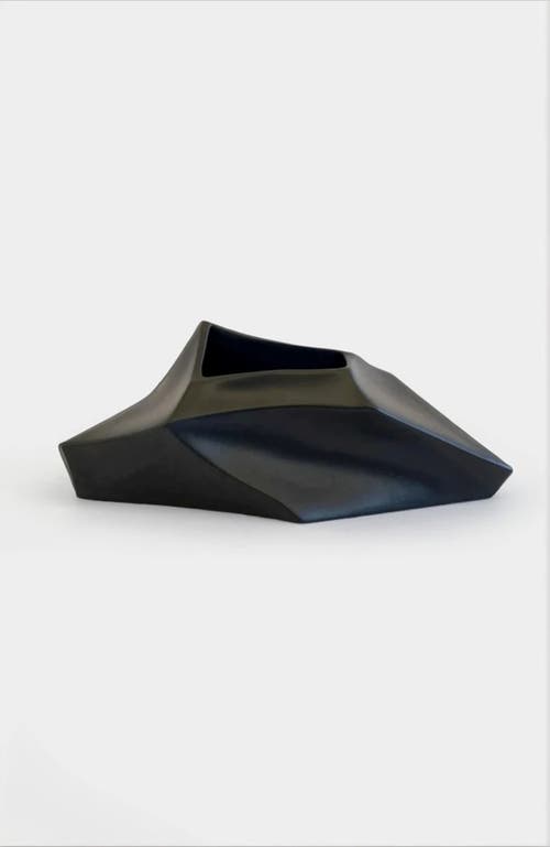 Dina Decor Geo Flat Vase In Black