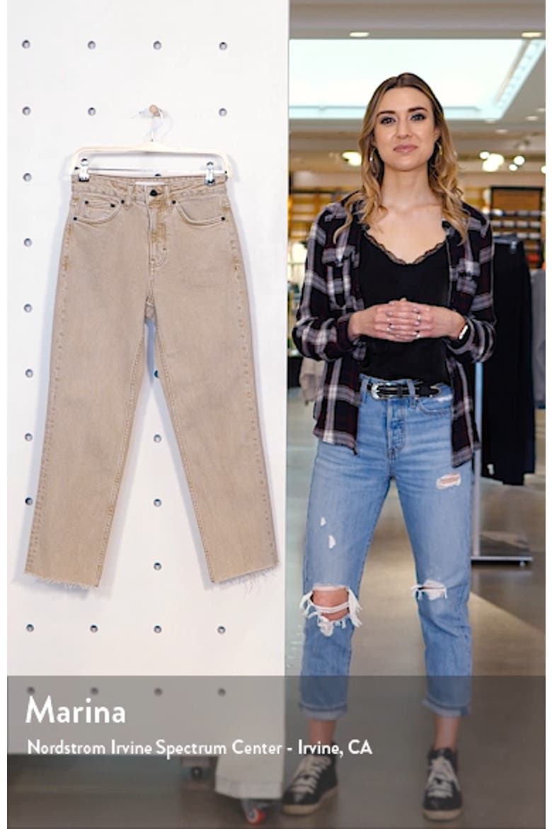 Raw Hem High Waist Straight Leg Jeans video