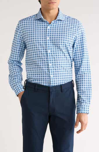 Plaid Stretch Button-Up Shirt