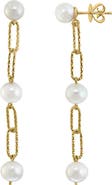 EFFY Paper Clip Freshwater Pearl Drop Earrings