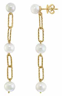 EFFY Paper Clip Freshwater Pearl Drop Earrings