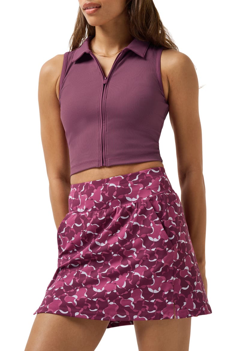 Midline Zip Polo Tank, Alternate, color, DAMSON