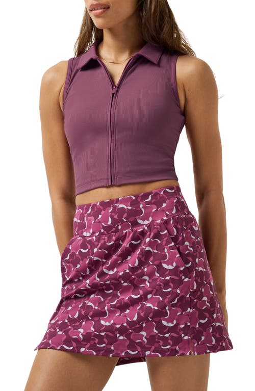 Travismathew Midline Zip Polo Tank In Purple